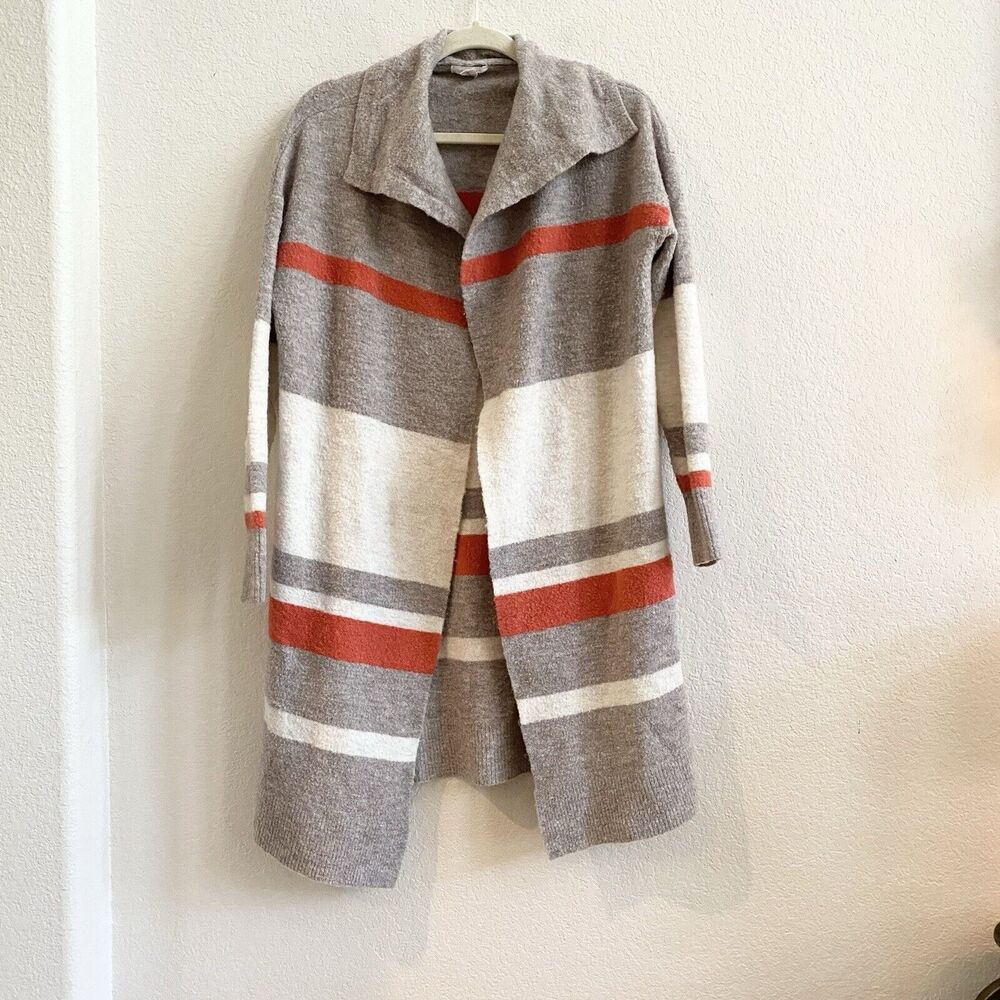 Caslon Duster Cardigan Front Pockets‎ Wool Blend Sweater Beige Womens Size XS